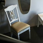 Sedia Gold Elite bianca con decori oro, in stile classico