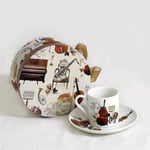 Tazzina da collezione in ceramica con decoro "Violino" e confezione regalo coordinata