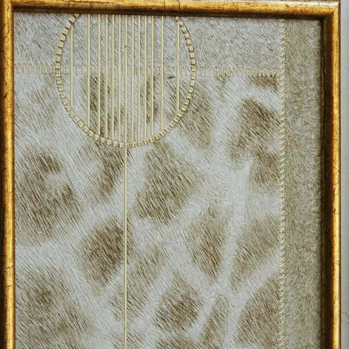 Set quadri "Eclisse" in TNT e cornice in legno decapata oro 2