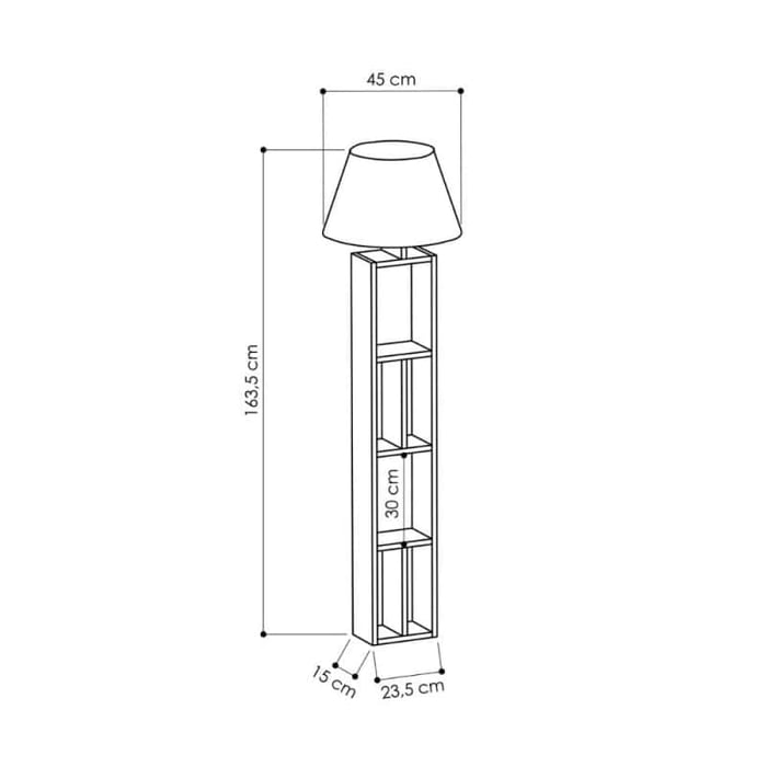 Lampada da terra "Giorno" in legno con libreria - immagine 6