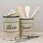 Set 2 barattoli da cucina in ceramica, per dispensa