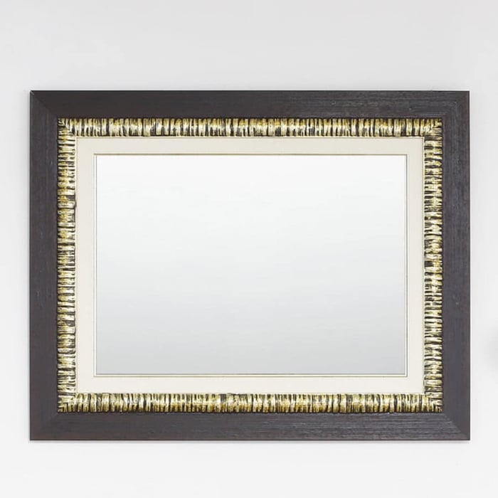 Specchio Antea con cornice in legno noce scuro 1