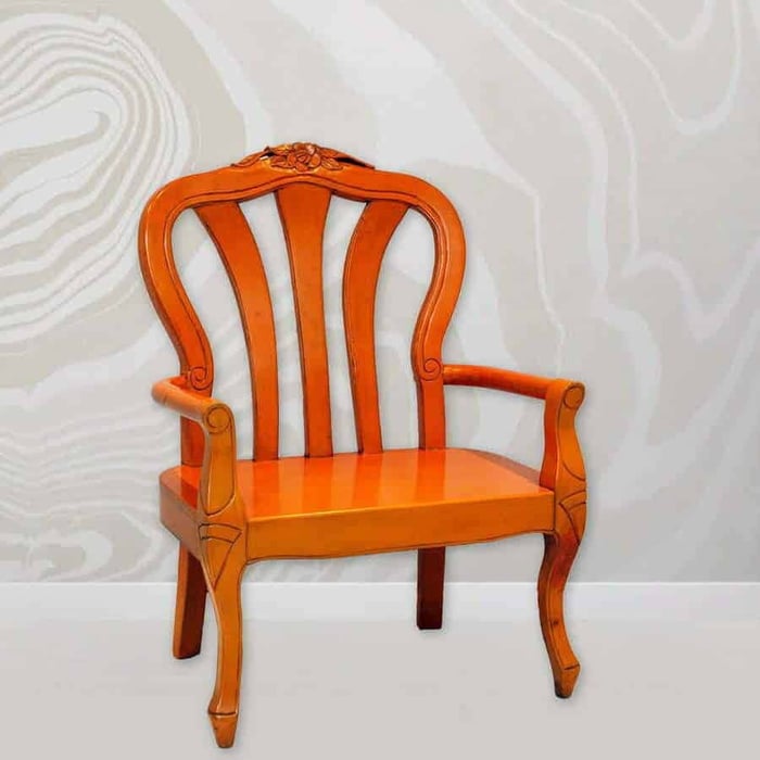 Poltrona Bohemian in legno color arancio 1