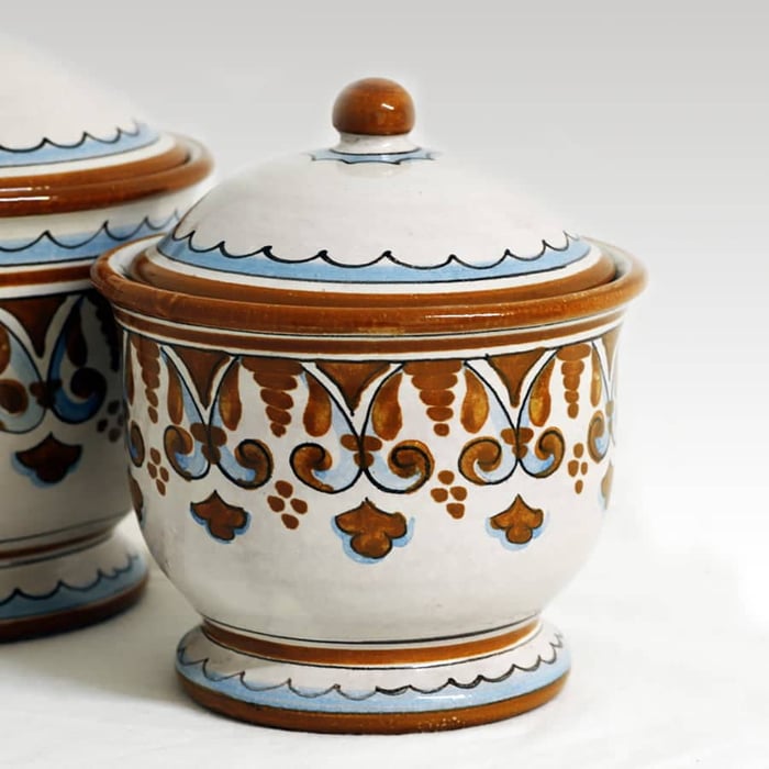 Set 2 barattoli cucina in ceramica decorata 2
