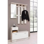 Mobile ingresso Rudolf bianco consumato con scarpiera