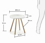 Tavolino BRUK legno naturale bianco 10