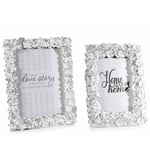 Portafoto in resina anticata, 2 decori