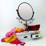 Toelètta per trucco da poggio con 2 cassettini, stile Shabby Chic