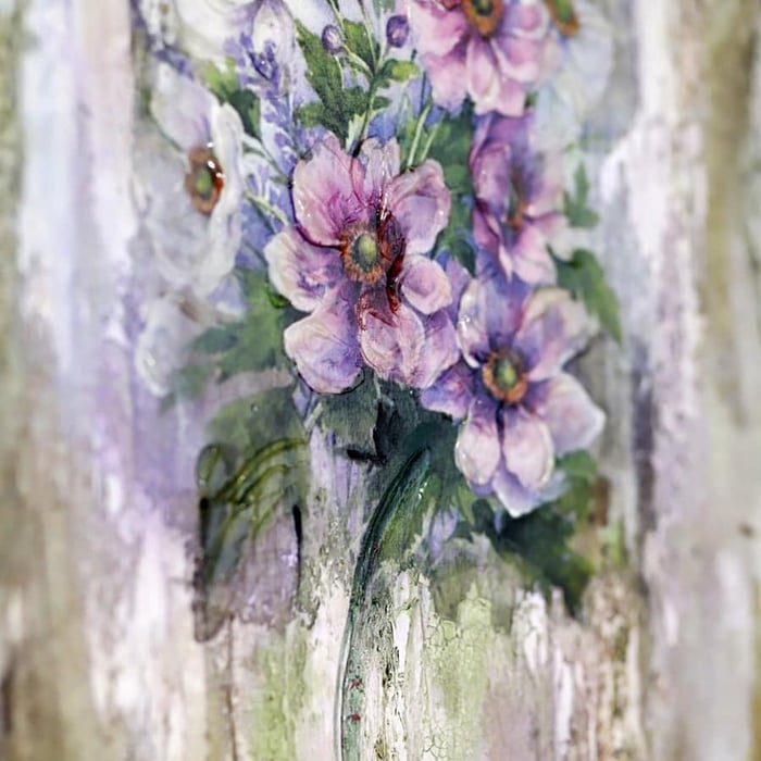 Dipinto a mano su tela di cotone, "Spring Time" 30x40 cm 9