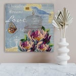 Quadro in legno "Thoughts, Dreams, Love"