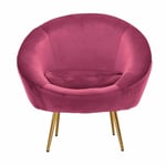 Poltroncina Disco in velluto amaranto