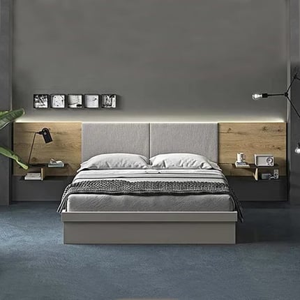 Letto matrimoniale imbottito in soft touch "Darwin", Target Point 10