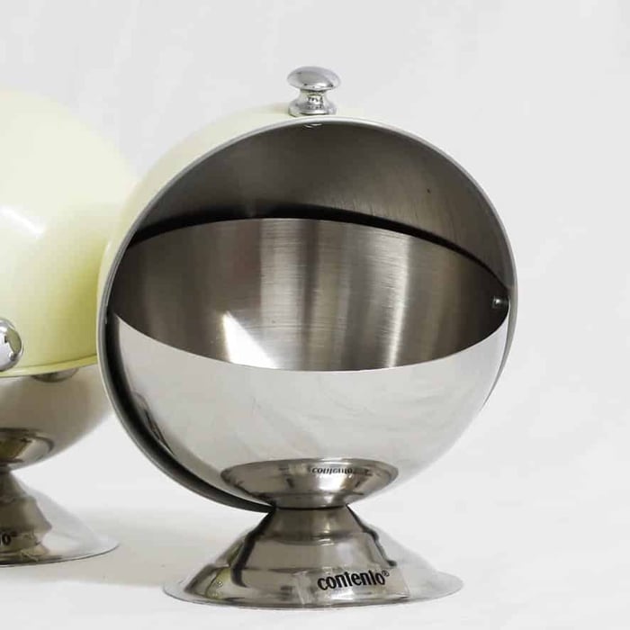 Zuccheriera Relaxdays In Acciaio Con Coperchio - Contenitore Per Zucchero, Biscotti E Caramelle