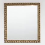 Specchio con cornice in legno traforato avorio anticato