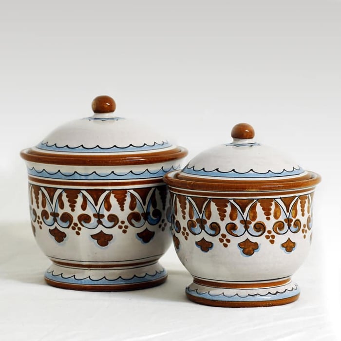 Set 2 barattoli cucina in ceramica decorata 3
