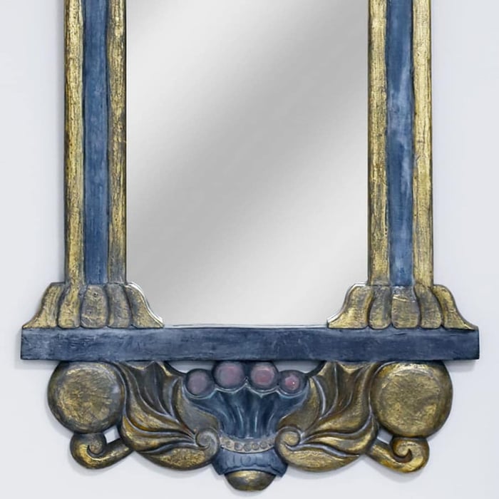 Specchio in legno stile etnico "frutta esotica" 5