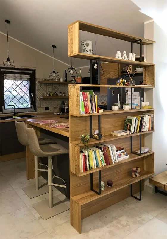Cucina su misura in Stile Industrial: Il Calore del Rovere e l'Eleganza del Grigio Scuro 7