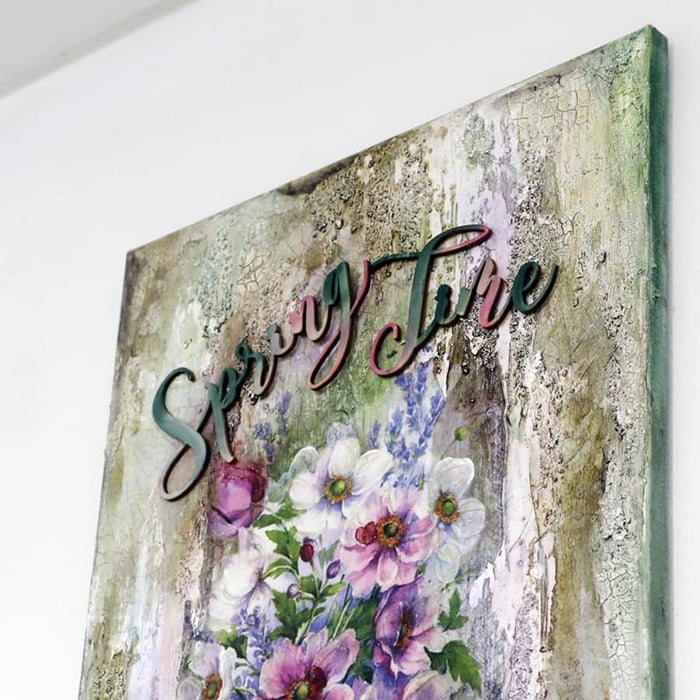 Dipinto a mano su tela di cotone, "Spring Time" 30x40 cm 11