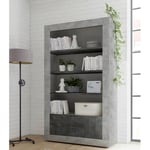 Colonna libreria Urbino 2 ante, 3 ripiani, Cemento Ossido