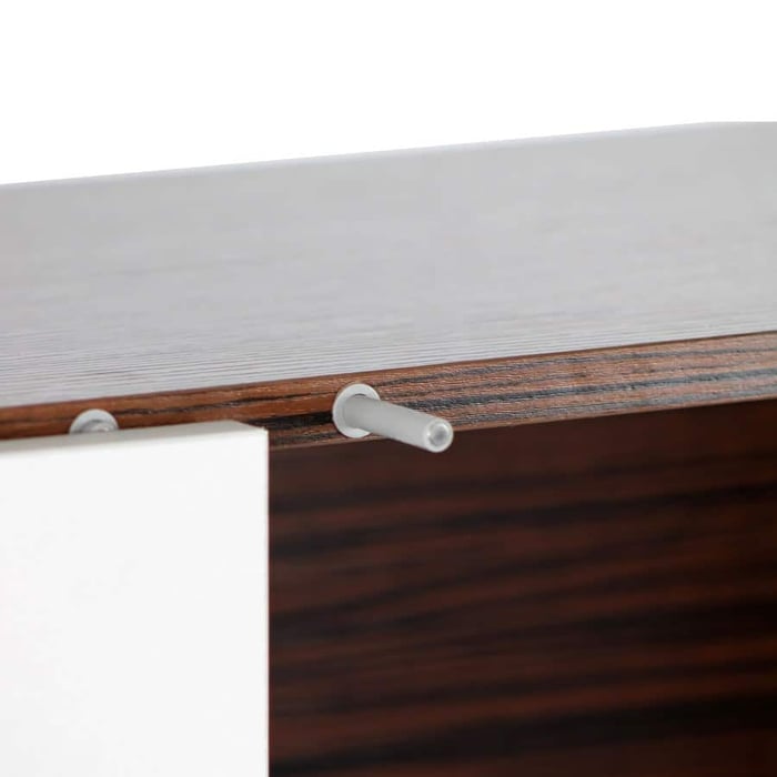 Mobile credenza in legno zebrano e bianco opaco 115x115 cm - immagine 6