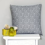 Cuscino tortora decoro fiori bianchi, stile Country Chic