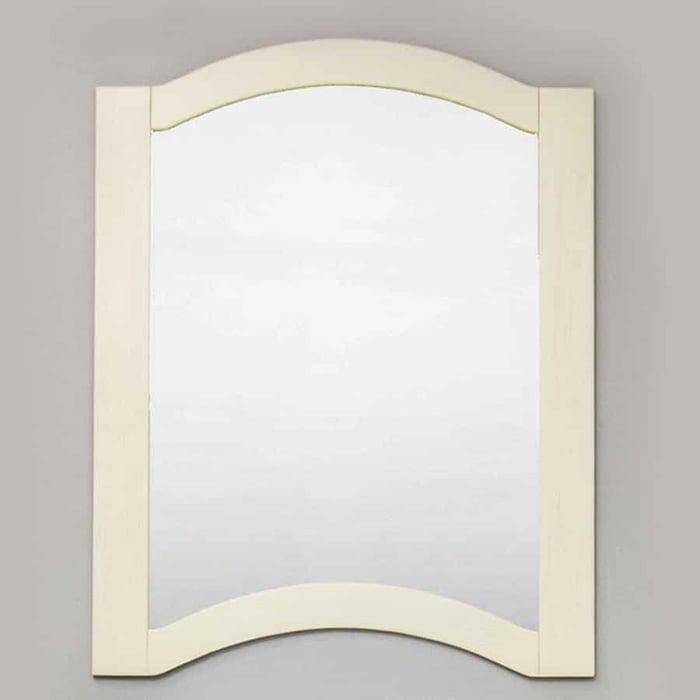 Specchio "Giotto" con cornice in legno massello avorio 1