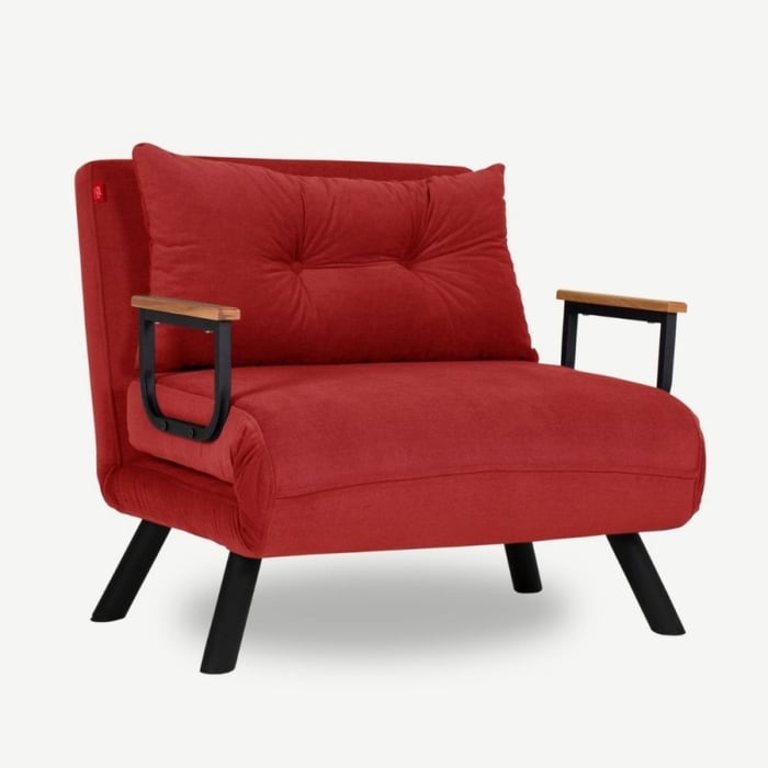 Poltrona letto pieghevole Sando, bordeaux - immagine 3