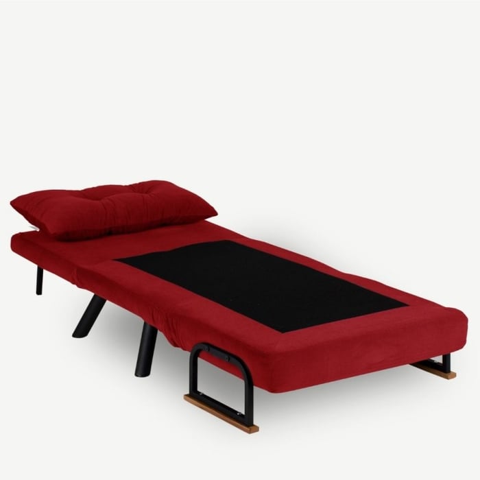 Poltrona letto pieghevole Sando, bordeaux - immagine 4