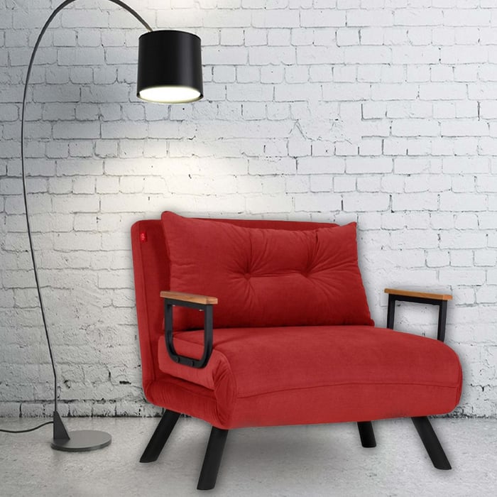 Poltrona letto pieghevole Sando, bordeaux - immagine 1
