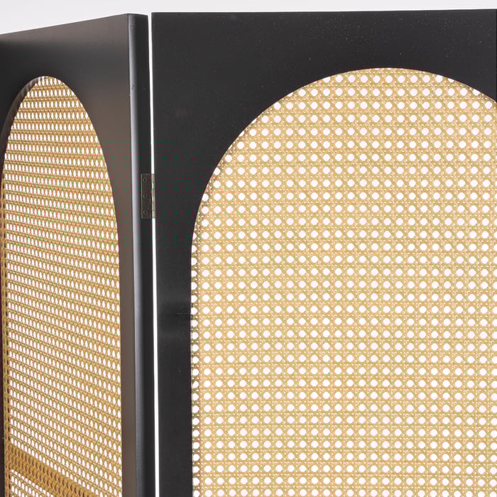 Paravento Josine con inserti in rattan 3 ante, Bizzotto - immagine 2