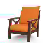 Poltrona YG in legno con 2 cuscini sfoderabili