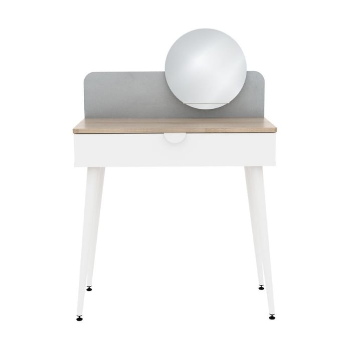 Toelètta Krell con specchio, colore sonoma e bianco - immagine 3