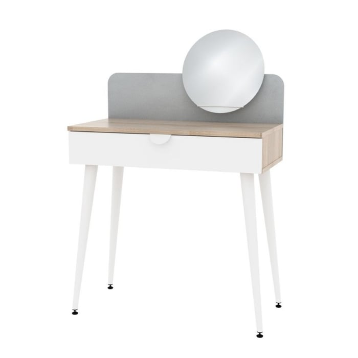 Toelètta Krell con specchio, colore sonoma e bianco - immagine 2
