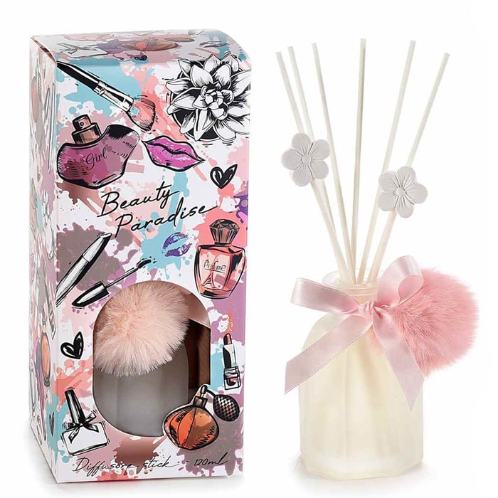 Profumatore per ambienti Make Up 120ml con stick e pompon - immagine 4