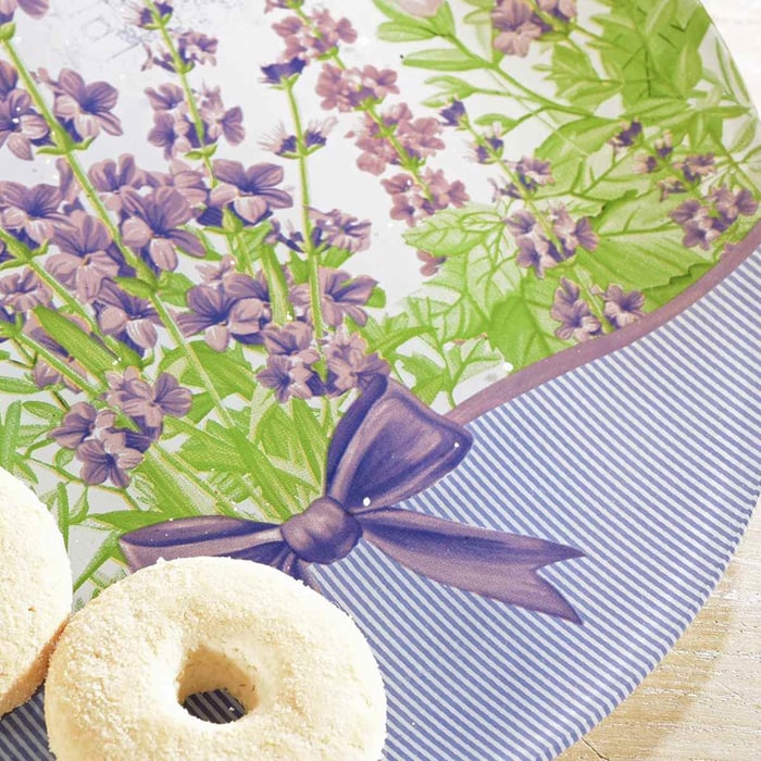 Piatto tondo in vetro colorato, Lavender Love - immagine 2