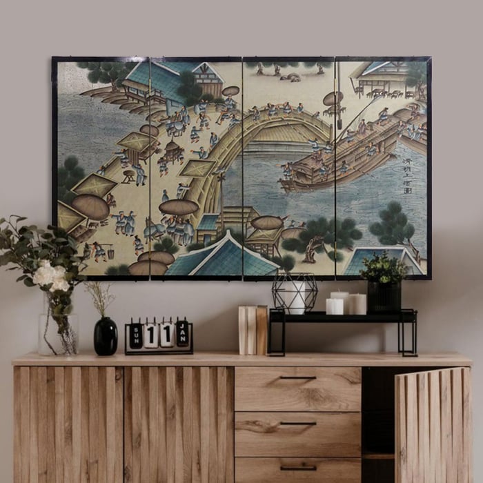 Dipinto su seta, vita quotidiana della dinastia Qing - immagine 1
