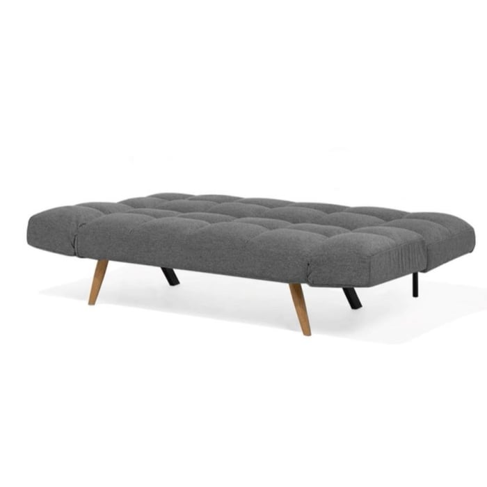 Divano letto Dube con braccioli pieghevoli, tessuto grigio - immagine 4