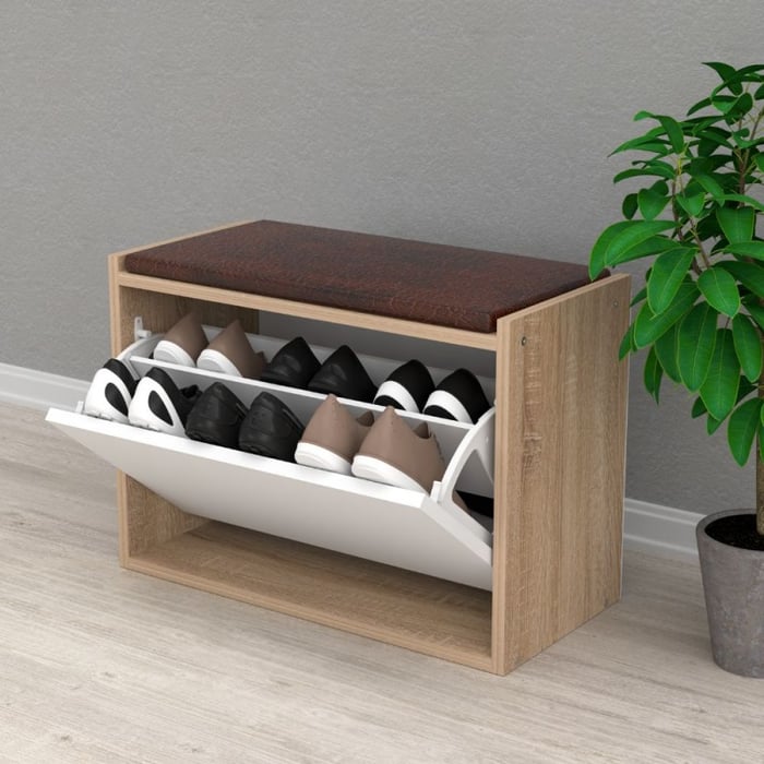 Scarpiera baule Susa, con cuscino imbottito - immagine 1