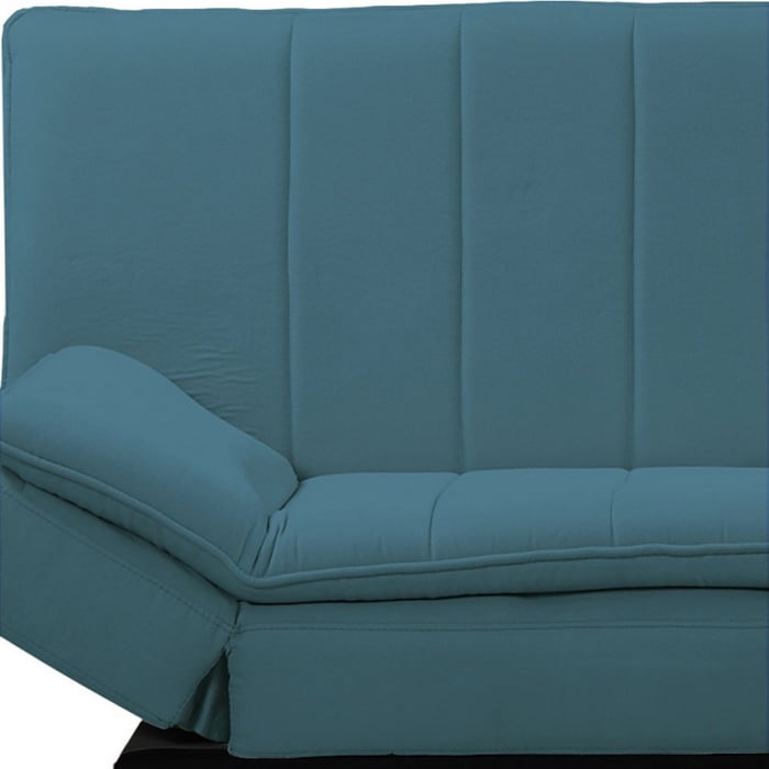 Divano letto Kyl in tessuto colore blue con piedi metallo neri - immagine 2