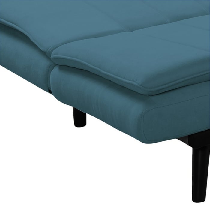 Divano letto Kyl in tessuto colore blue con piedi metallo neri - immagine 5