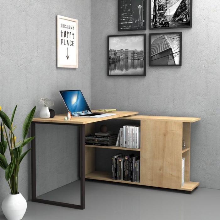 Scrivania Oslo con libreria angolare reversibile - immagine 2