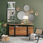 Specchio Nucleos, cornice nera diametro 50