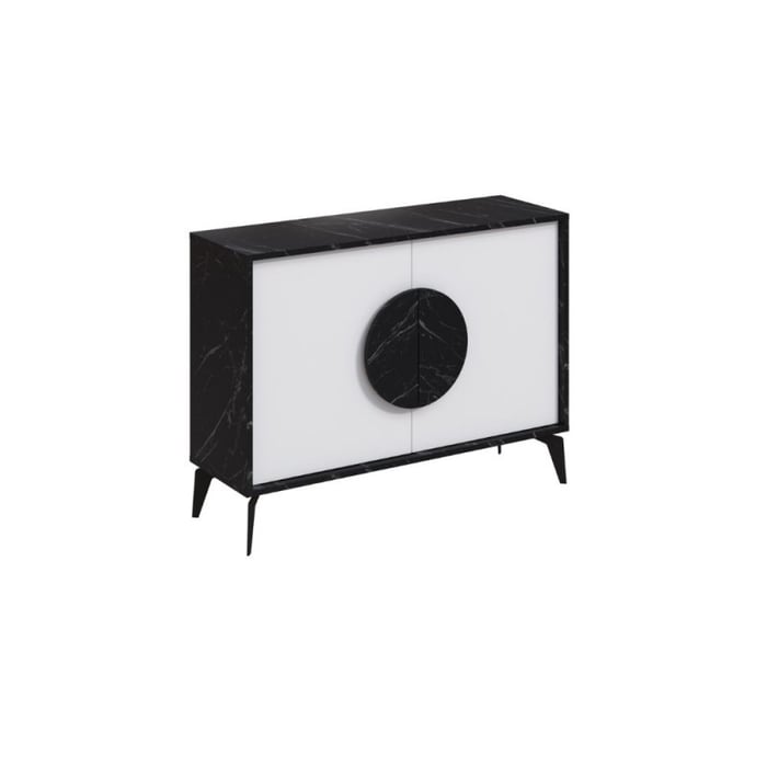 Madia Gora 110 cm, struttura colore bendir e ante colore bianco - immagine 5