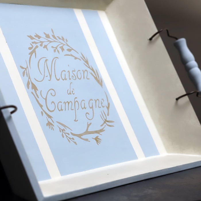 Vassoio in legno dipinto a mano, stile Shabby Chic - immagine 16