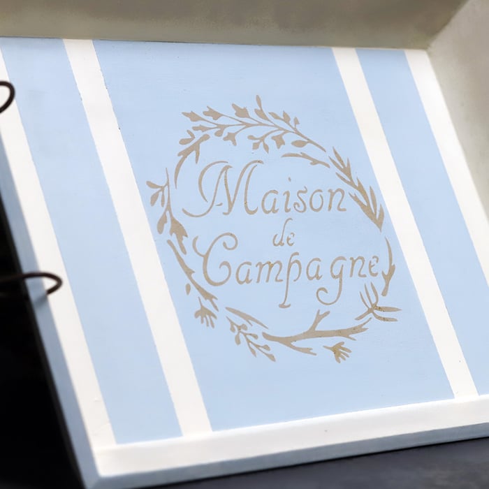 Vassoio in legno dipinto a mano, stile Shabby Chic - immagine 15