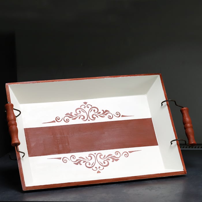 Vassoio in legno dipinto a mano, stile Shabby Chic - immagine 11