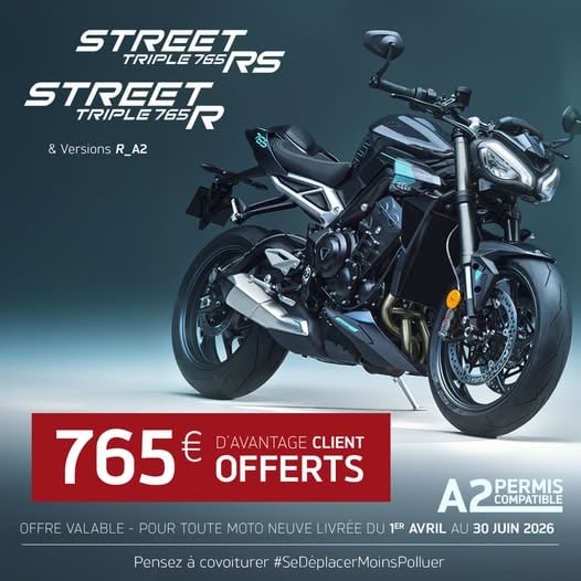 Offre spéciale sur la STREET TRIPLE 765 R & RS 1