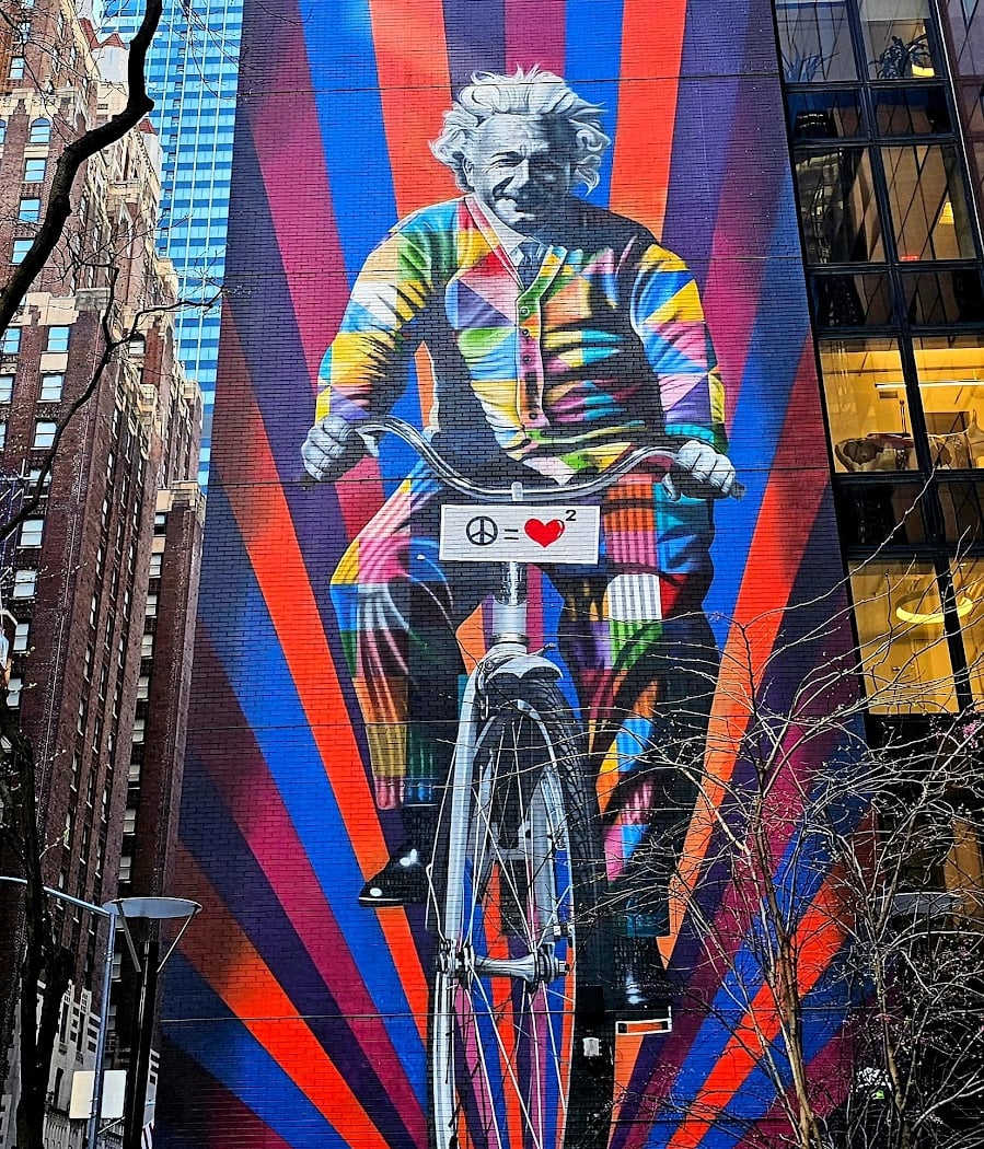 Kobra's Albert Einstein On a Bike Mural 1