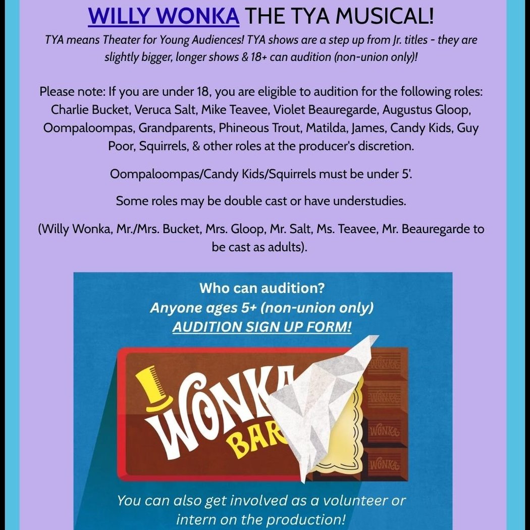 Willy Wonka TYA Auditions - Spring Show 1