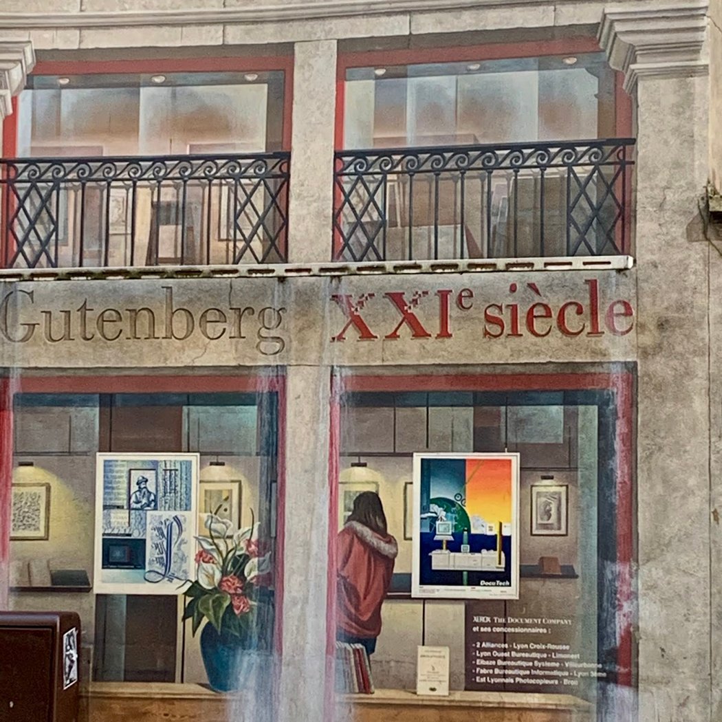 Fresco "The library of the city" 2